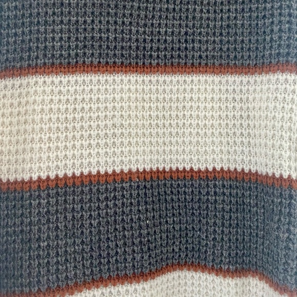 Grey, White & Burnt Orange Striped Sweater - Picture 3 of 3